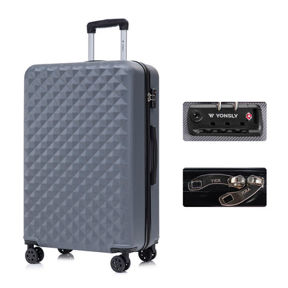 YONSLY® Premium Travel Suitcase TSA Lock, YKK Zipper Hard-Shell Suitcase Trolley Cabin Luggage Roller Suitcase Carry-on 4 Wheels