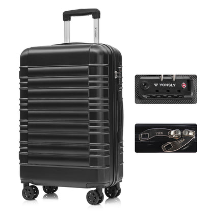 YONSLY® Premium Luggage TSA Lock, YKK Zipper Hardside Suitcase Carry-On Rolling Luggage Spinner 4 Wheels