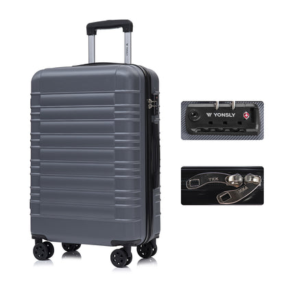 YONSLY® Premium Luggage TSA Lock, YKK Zipper Hardside Suitcase Carry-On Rolling Luggage Spinner 4 Wheels