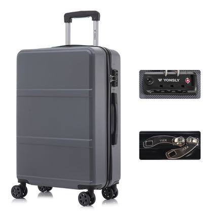 YONSLY® Premium Luggage TSA Lock, YKK Zipper Hardshell Suitcase Trolley Cabin Luggage Roller Suitcase Carry-on 4 Wheels