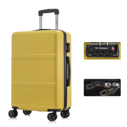 YONSLY® Premium Luggage TSA Lock, YKK Zipper Hardshell Suitcase Trolley Cabin Luggage Roller Suitcase Carry-on 4 Wheels