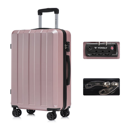 YONSLY® Premium Travel Suitcase TSA Lock, YKK Zipper Hardshell Suitcase Trolley Carry-on Spinner Suitcase Hand Luggage 4 Wheels