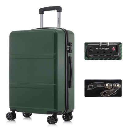 YONSLY® Premium Luggage TSA Lock, YKK Zipper Hardshell Suitcase Trolley Cabin Luggage Roller Suitcase Carry-on 4 Wheels