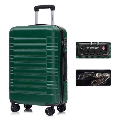 YONSLY® Premium Luggage TSA Lock, YKK Zipper Hardside Suitcase Carry-On Rolling Luggage Spinner 4 Wheels