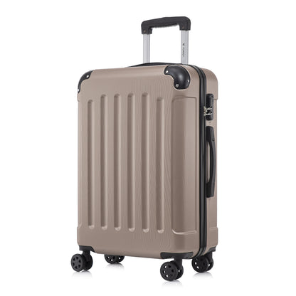 YONSLY® Suitcase, Trolley Travel Suitcase, Rolling Suitcase Carry-On with 4 360° Wheels, Hardshell Travel Suitcase, Combination Lock, Soft Rubber Handle