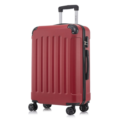YONSLY® Suitcase, Trolley Travel Suitcase, Rolling Carry-on Luggage with 4 360° Wheels, ABS Hardshell, Security Lock, Soft Rubber Handle, 210D Lining