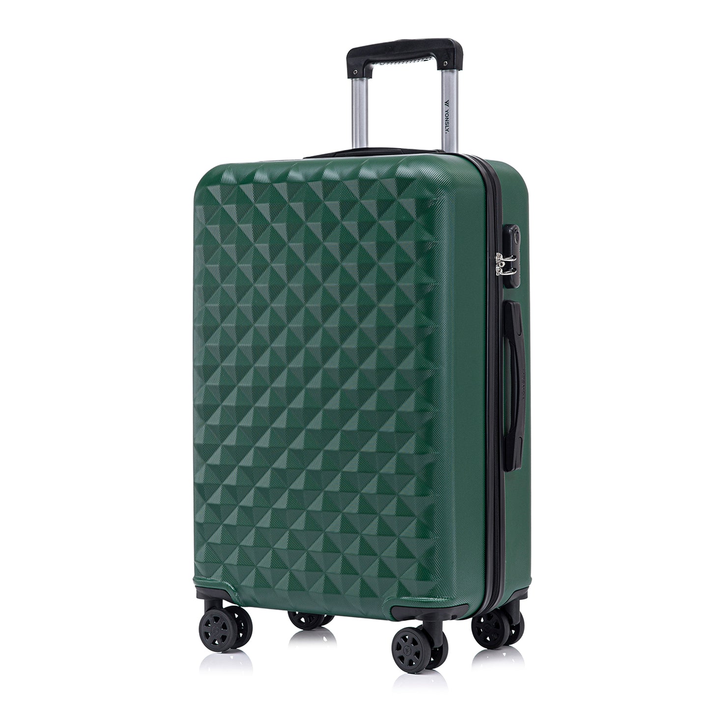 YONSLY® Suitcase, Trolley Travel Suitcase, Cabin Case Rolling Luggage Hand Luggage with 4 360° Wheels, Hard Shell Travel Suitcase, Combination Lock, Soft Rubber Handle