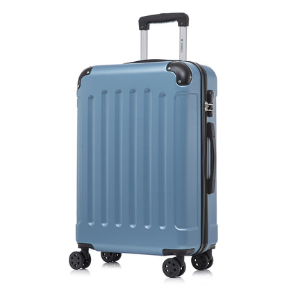 YONSLY® Suitcase, Trolley Travel Suitcase, Rolling Carry-on Luggage with 4 360° Wheels, ABS Hardshell, Security Lock, Soft Rubber Handle, 210D Lining