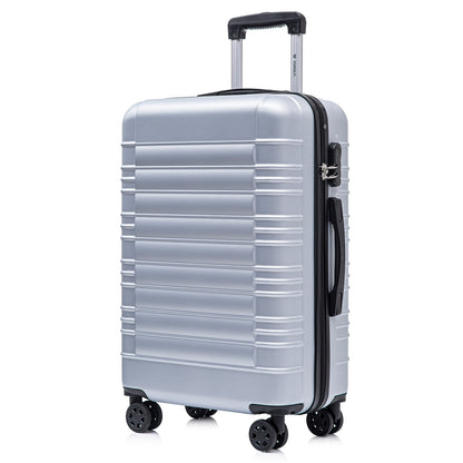 YONSLY® Suitcase, Trolley Suitcase, Cabin Luggage with 4 360° Wheels, Hardshell Suitcase, Combination Lock, Soft Rubber Handle