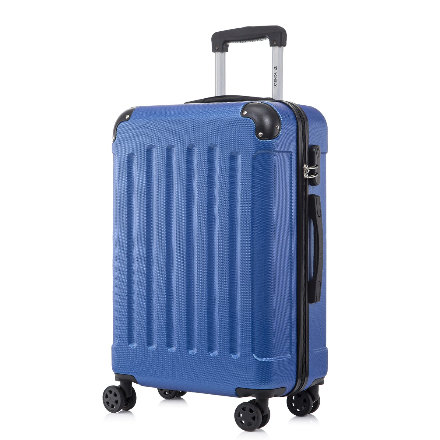YONSLY® Suitcase, Trolley Travel Suitcase, Rolling Suitcase Carry-On with 4 360° Wheels, Hardshell Travel Suitcase, Combination Lock, Soft Rubber Handle