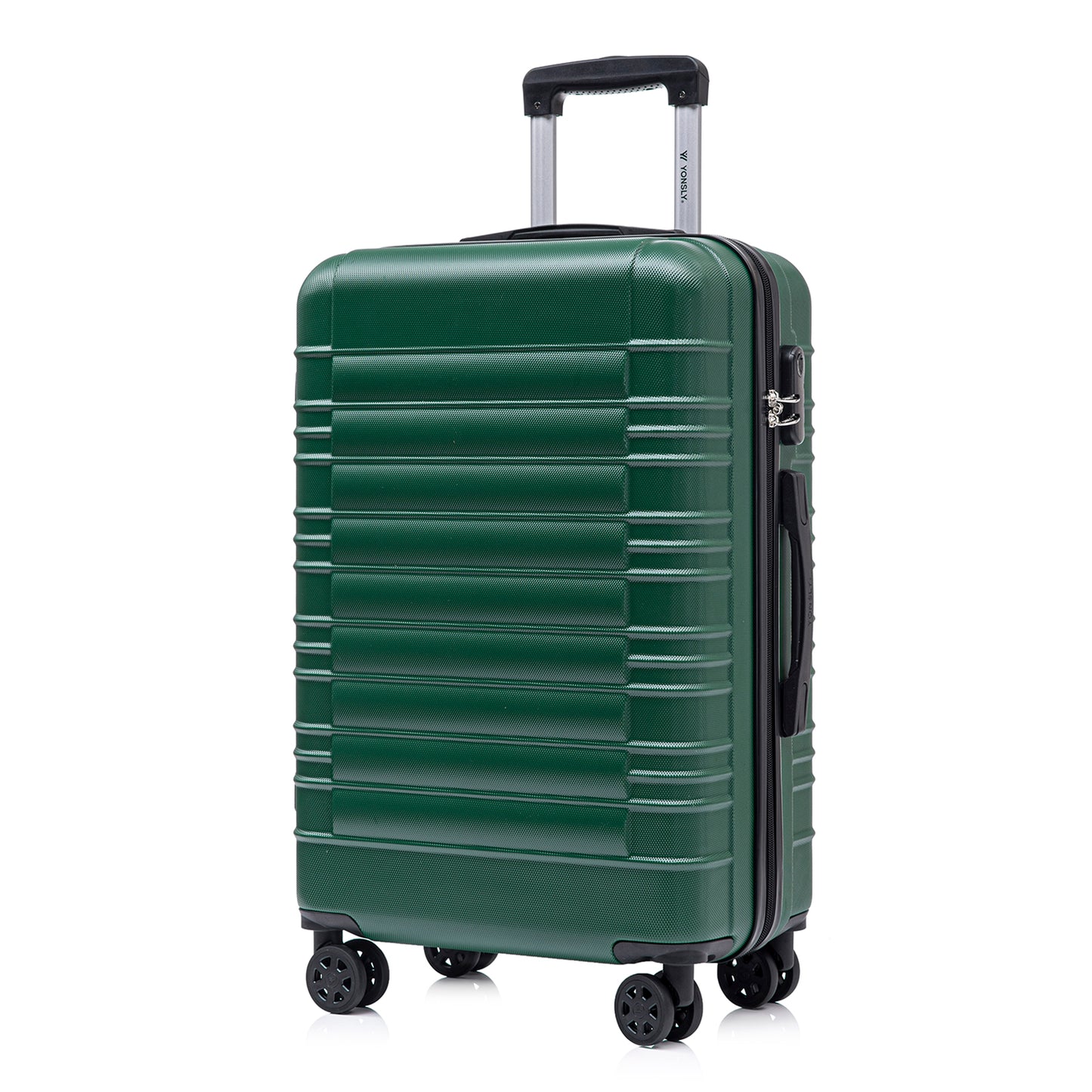 YONSLY® Suitcase, Trolley Suitcase, Cabin Luggage with 4 360° Wheels, Hardshell Suitcase, Combination Lock, Soft Rubber Handle