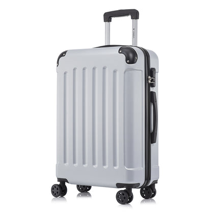YONSLY® Suitcase, Trolley Travel Suitcase, Rolling Carry-on Luggage with 4 360° Wheels, ABS Hardshell, Security Lock, Soft Rubber Handle, 210D Lining