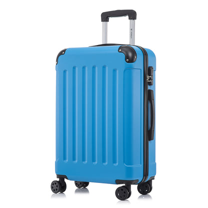 YONSLY® Suitcase, Trolley Travel Suitcase, Rolling Carry-on Luggage with 4 360° Wheels, ABS Hardshell, Security Lock, Soft Rubber Handle, 210D Lining