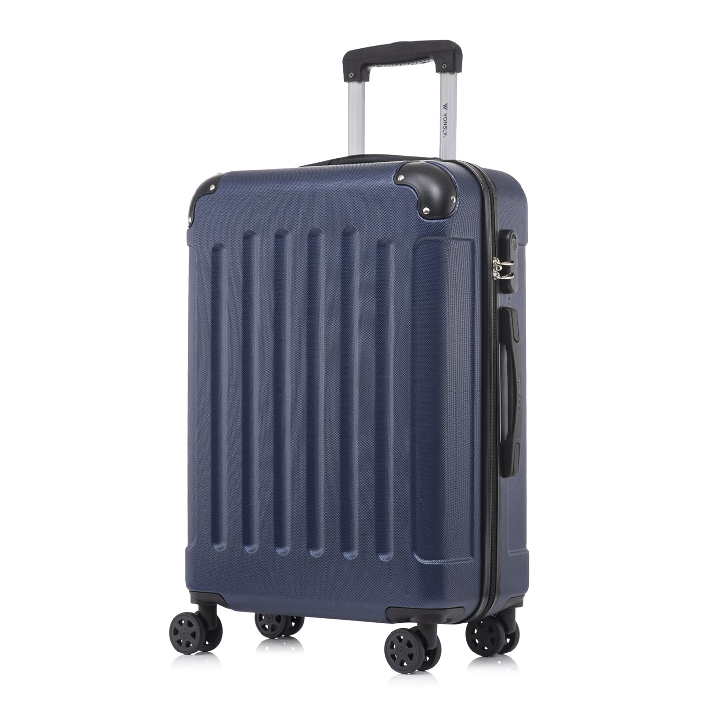 YONSLY® Trolley Suitcase, Travel Suitcase, Carry-On Suitcase, Hardshell Suitcase with 4 360° Wheels, Combination Lock, Soft Rubber Handle for Travel, Camping