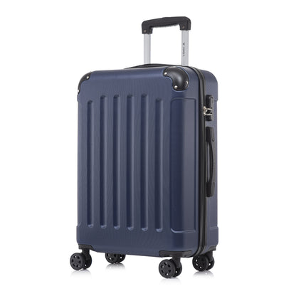 YONSLY® Trolley Suitcase, Travel Suitcase, Carry-On Suitcase, Hardshell Suitcase with 4 360° Wheels, Combination Lock, Soft Rubber Handle for Travel, Camping
