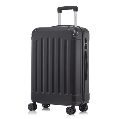 YONSLY® Suitcase, Trolley Travel Suitcase, Rolling Carry-on Luggage with 4 360° Wheels, ABS Hardshell, Security Lock, Soft Rubber Handle, 210D Lining