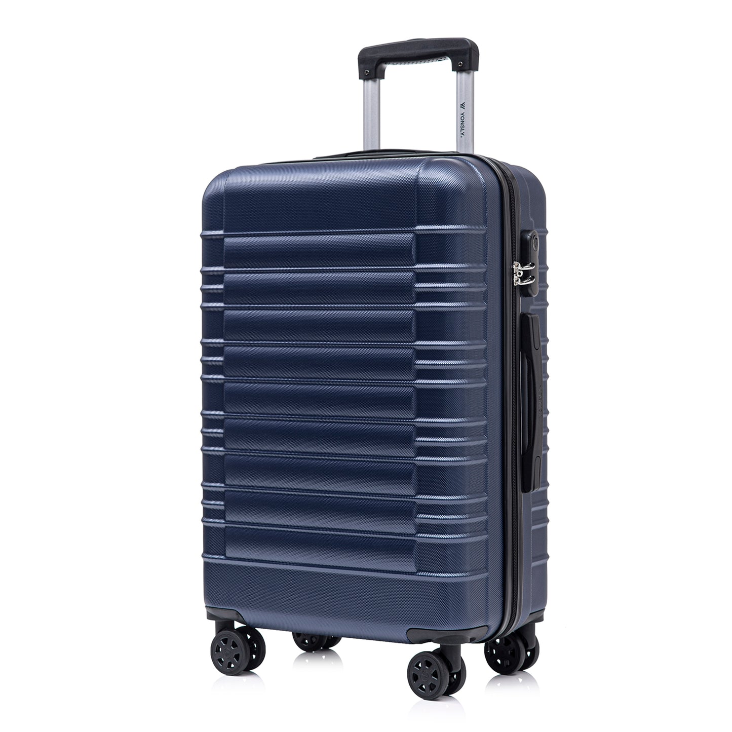 YONSLY® Suitcase, Trolley Suitcase, Cabin Luggage with 4 360° Wheels, Hardshell Suitcase, Combination Lock, Soft Rubber Handle
