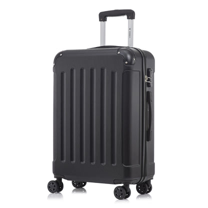 YONSLY® Trolley Suitcase, Travel Suitcase, Carry-On Suitcase, Hardshell Suitcase with 4 360° Wheels, Combination Lock, Soft Rubber Handle for Travel, Camping