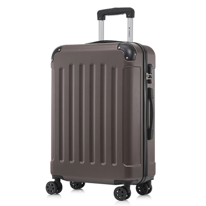 YONSLY® Suitcase, Trolley Travel Suitcase, Rolling Carry-on Luggage with 4 360° Wheels, ABS Hardshell, Security Lock, Soft Rubber Handle, 210D Lining