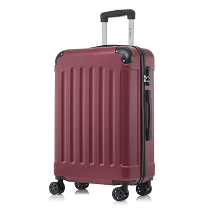 YONSLY® Suitcase, Trolley Travel Suitcase, Rolling Carry-on Luggage with 4 360° Wheels, ABS Hardshell, Security Lock, Soft Rubber Handle, 210D Lining