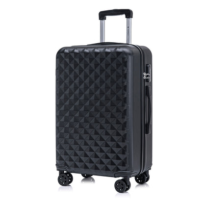 YONSLY® Suitcase, Trolley Travel Suitcase, Cabin Case Rolling Luggage Hand Luggage with 4 360° Wheels, Hard Shell Travel Suitcase, Combination Lock, Soft Rubber Handle