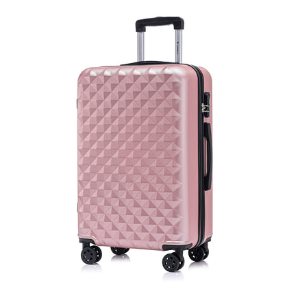YONSLY® Suitcase, Trolley Travel Suitcase, Cabin Case Rolling Luggage Hand Luggage with 4 360° Wheels, Hard Shell Travel Suitcase, Combination Lock, Soft Rubber Handle