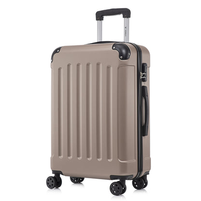 YONSLY® Suitcase, Trolley Travel Suitcase, Rolling Carry-on Luggage with 4 360° Wheels, ABS Hardshell, Security Lock, Soft Rubber Handle, 210D Lining