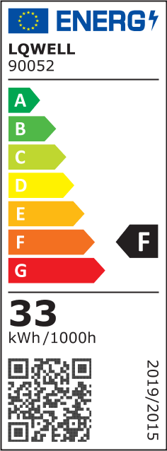 Energieeffizienzlabel der LQWELL LED-Deckenleuchte, Klassen A bis G, 33