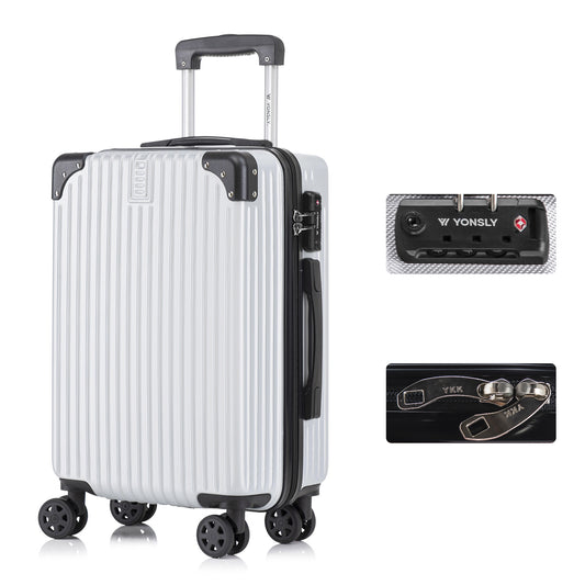 YONSLY® Premium Travel Suitcase TSA Lock, YKK Zipper Hardshell Suitcase Trolley Carry-On Luggage Spinner Suitcase 4 Wheels