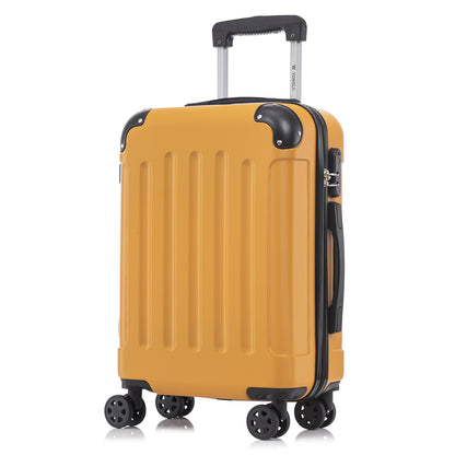 YONSLY® Suitcase, Trolley Travel Suitcase, Rolling Carry-on Luggage with 4 360° Wheels, ABS Hardshell, Security Lock, Soft Rubber Handle, 210D Lining