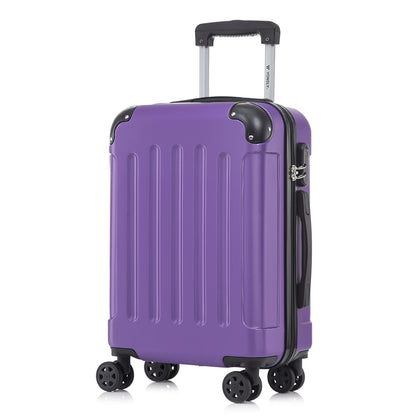 YONSLY® Suitcase, Trolley Travel Suitcase, Rolling Carry-on Luggage with 4 360° Wheels, ABS Hardshell, Security Lock, Soft Rubber Handle, 210D Lining