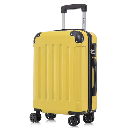YONSLY® Suitcase, Trolley Travel Suitcase, Rolling Carry-on Luggage with 4 360° Wheels, ABS Hardshell, Security Lock, Soft Rubber Handle, 210D Lining