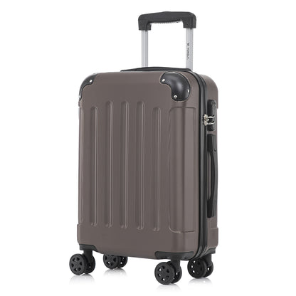 YONSLY® Suitcase, Trolley Travel Suitcase, Rolling Carry-on Luggage with 4 360° Wheels, ABS Hardshell, Security Lock, Soft Rubber Handle, 210D Lining