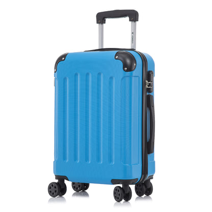 YONSLY® Suitcase, Trolley Travel Suitcase, Rolling Suitcase Carry-On with 4 360° Wheels, Hardshell Travel Suitcase, Combination Lock, Soft Rubber Handle