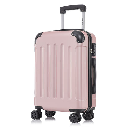 YONSLY® Suitcase, Trolley Travel Suitcase, Rolling Carry-on Luggage with 4 360° Wheels, ABS Hardshell, Security Lock, Soft Rubber Handle, 210D Lining