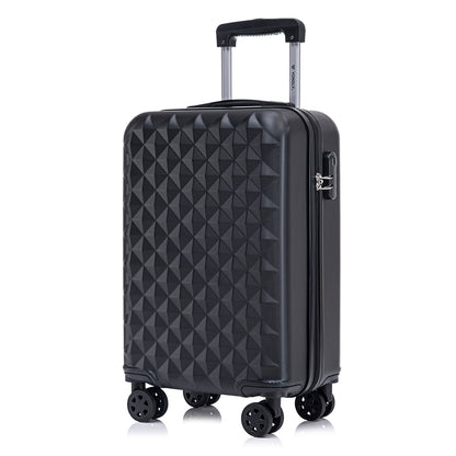 YONSLY® Suitcase, Trolley Travel Suitcase, Cabin Case Rolling Luggage Hand Luggage with 4 360° Wheels, Hard Shell Travel Suitcase, Combination Lock, Soft Rubber Handle