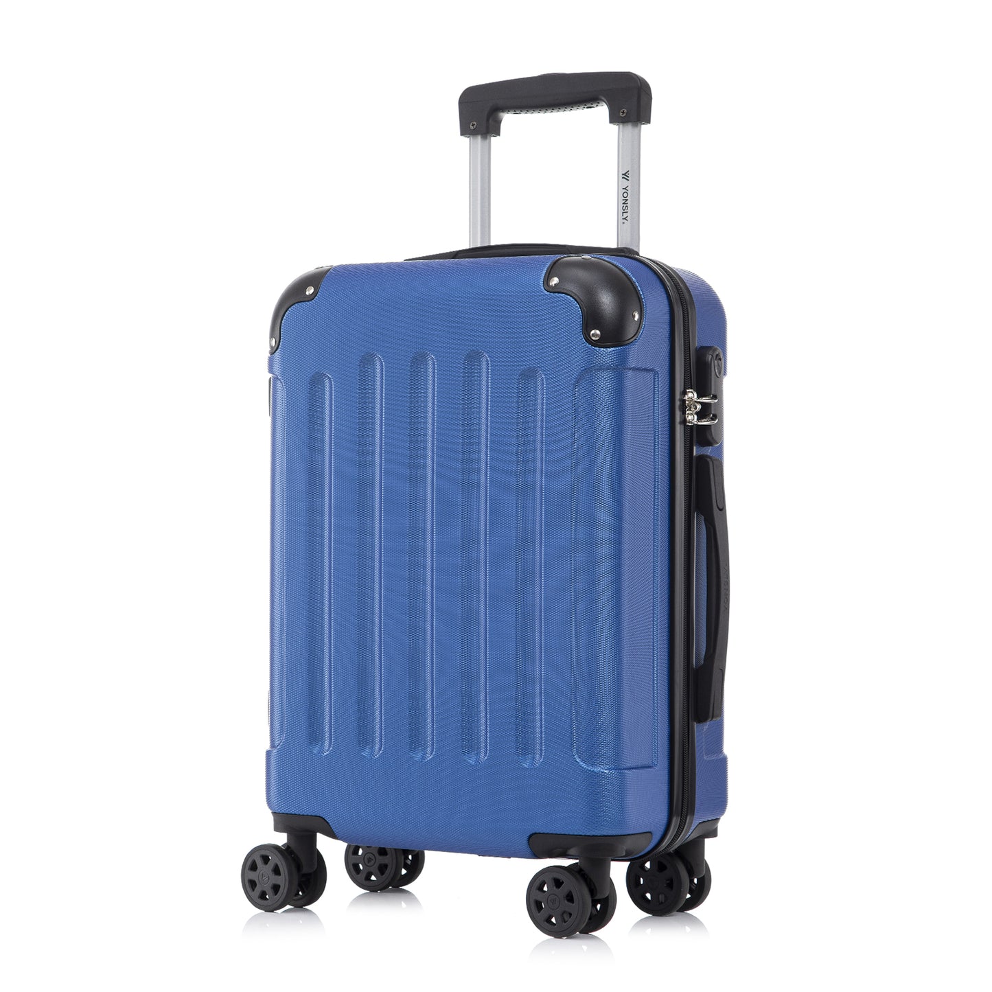 YONSLY® Suitcase, Trolley Travel Suitcase, Rolling Suitcase Carry-On with 4 360° Wheels, Hardshell Travel Suitcase, Combination Lock, Soft Rubber Handle