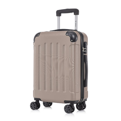 YONSLY® Suitcase, Trolley Travel Suitcase, Rolling Suitcase Carry-On with 4 360° Wheels, Hardshell Travel Suitcase, Combination Lock, Soft Rubber Handle