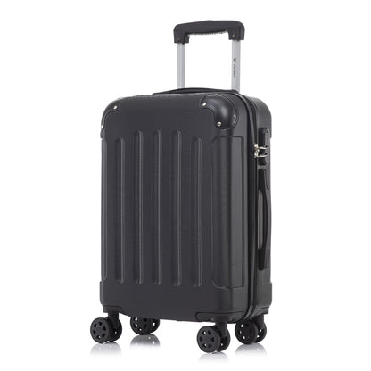 YONSLY® Trolley Suitcase, Travel Suitcase, Carry-On Suitcase, Hardshell Suitcase with 4 360° Wheels, Combination Lock, Soft Rubber Handle for Travel, Camping