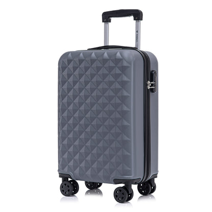 YONSLY® Suitcase, Trolley Travel Suitcase, Cabin Case Rolling Luggage Hand Luggage with 4 360° Wheels, Hard Shell Travel Suitcase, Combination Lock, Soft Rubber Handle