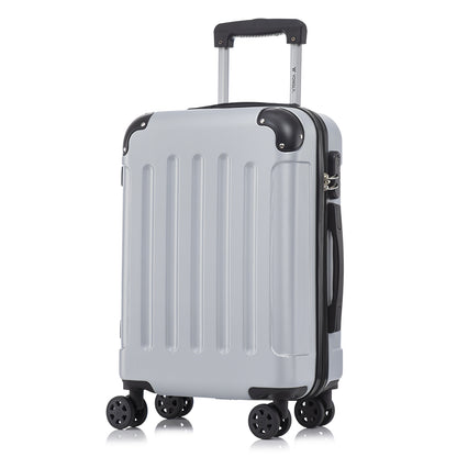 YONSLY® Suitcase, Trolley Travel Suitcase, Rolling Carry-on Luggage with 4 360° Wheels, ABS Hardshell, Security Lock, Soft Rubber Handle, 210D Lining