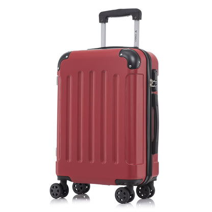 YONSLY® Suitcase, Trolley Travel Suitcase, Rolling Carry-on Luggage with 4 360° Wheels, ABS Hardshell, Security Lock, Soft Rubber Handle, 210D Lining