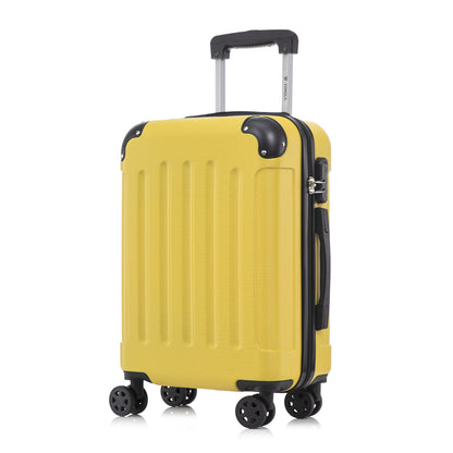 YONSLY® Suitcase, Trolley Travel Suitcase, Rolling Suitcase Carry-On with 4 360° Wheels, Hardshell Travel Suitcase, Combination Lock, Soft Rubber Handle