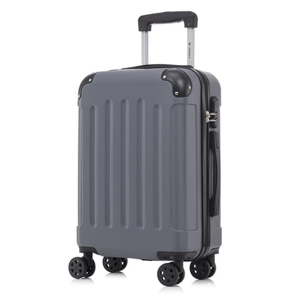 YONSLY® Suitcase, Trolley Travel Suitcase, Rolling Carry-on Luggage with 4 360° Wheels, ABS Hardshell, Security Lock, Soft Rubber Handle, 210D Lining