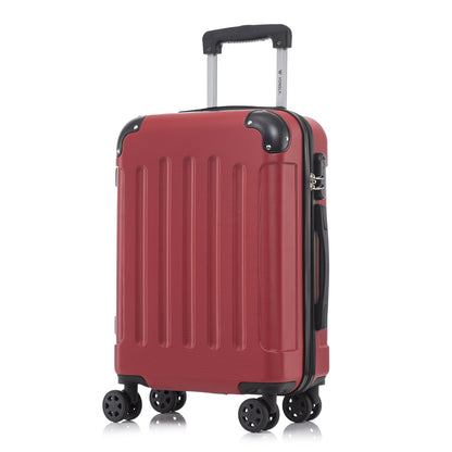 YONSLY® Suitcase, Trolley Travel Suitcase, Rolling Suitcase Carry-On with 4 360° Wheels, Hardshell Travel Suitcase, Combination Lock, Soft Rubber Handle