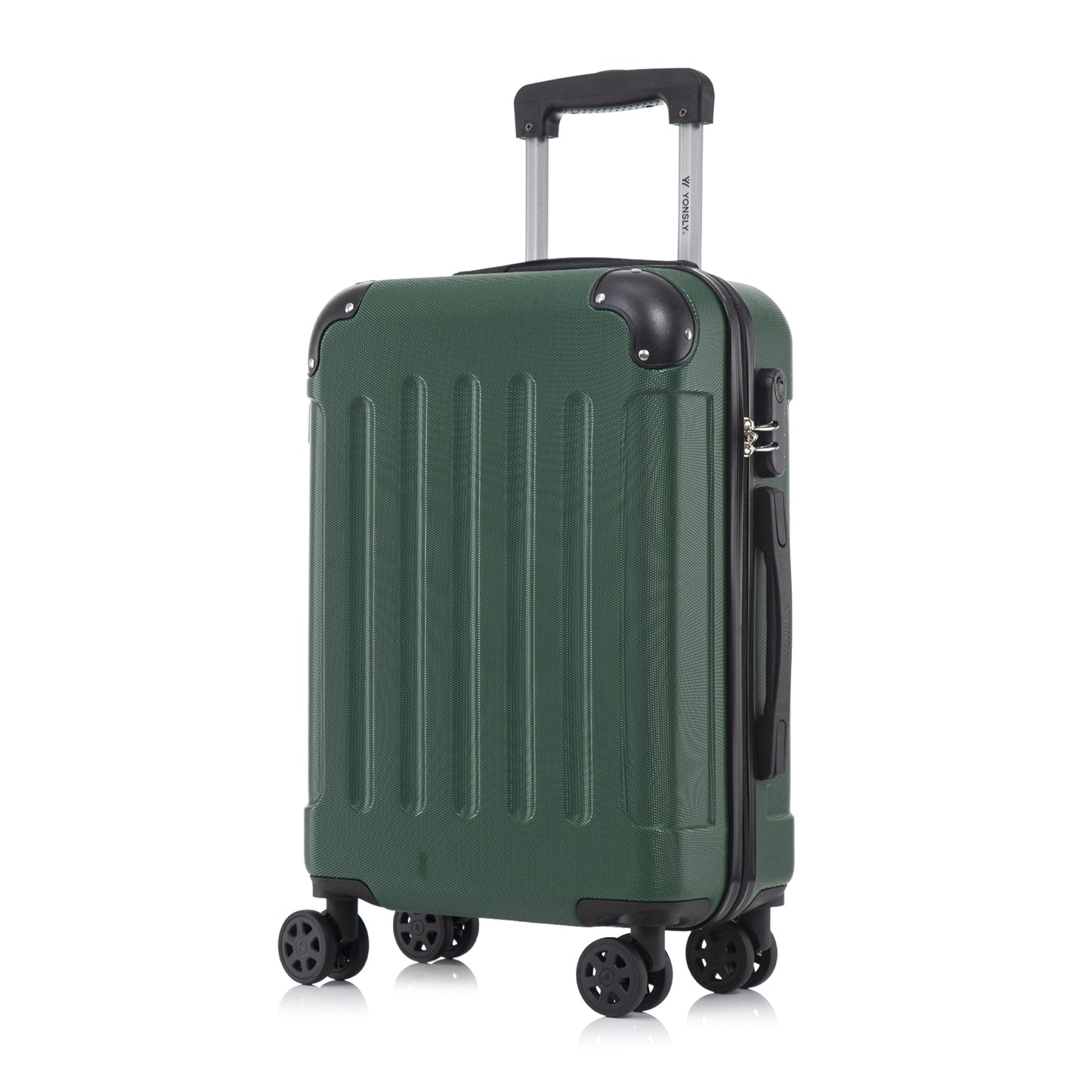 YONSLY® Suitcase, Trolley Travel Suitcase, Rolling Suitcase Carry-On with 4 360° Wheels, Hardshell Travel Suitcase, Combination Lock, Soft Rubber Handle
