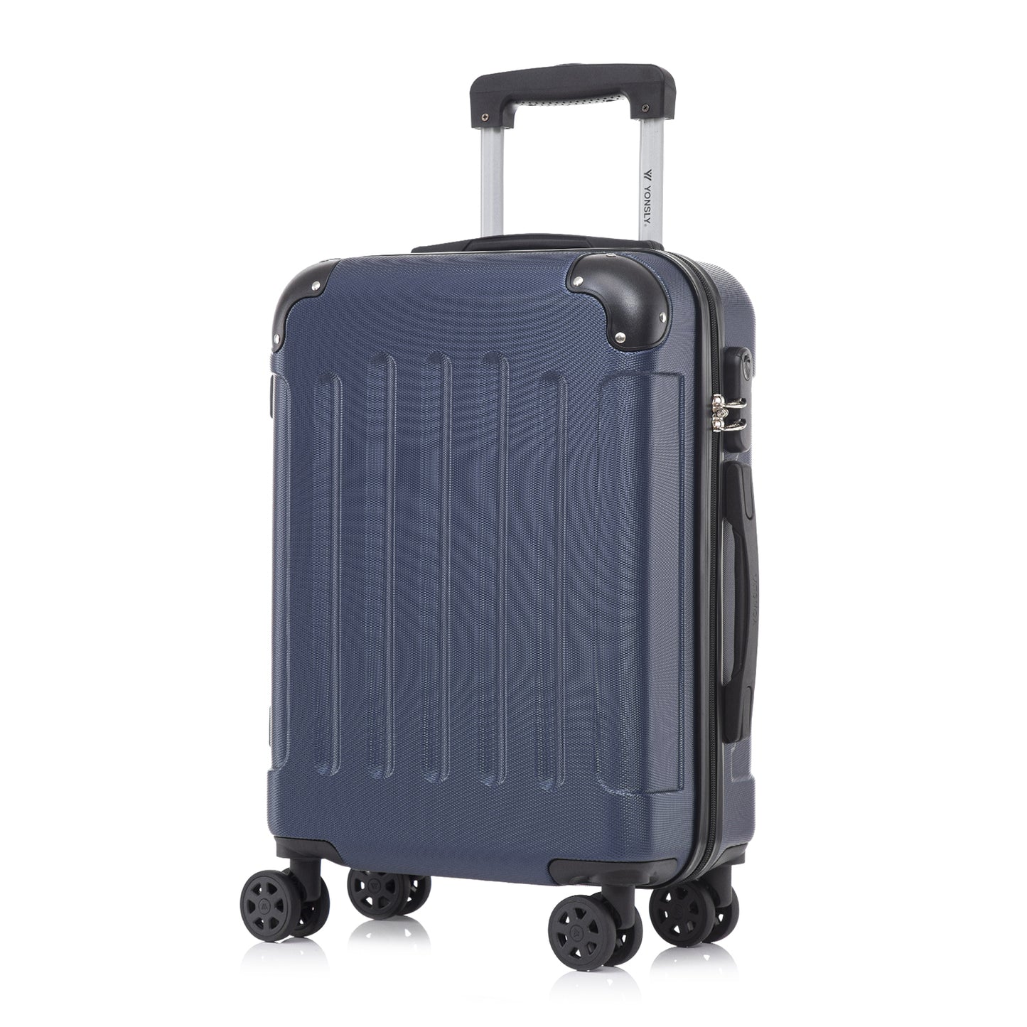 YONSLY® Suitcase, Trolley Travel Suitcase, Rolling Suitcase Carry-On with 4 360° Wheels, Hardshell Travel Suitcase, Combination Lock, Soft Rubber Handle