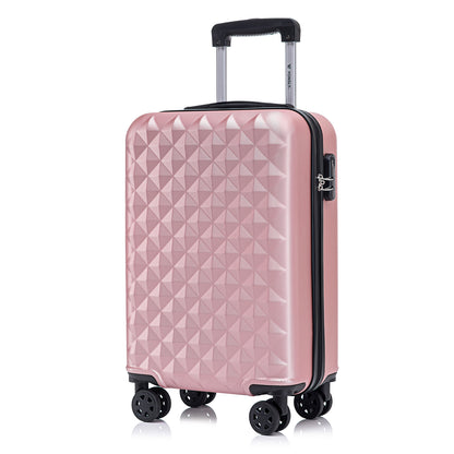 YONSLY® Suitcase, Trolley Travel Suitcase, Cabin Case Rolling Luggage Hand Luggage with 4 360° Wheels, Hard Shell Travel Suitcase, Combination Lock, Soft Rubber Handle
