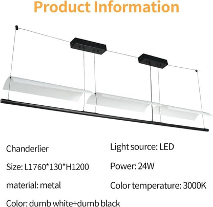LQWELL® Modern Pendant Light, LED 36W, Minimalist Industrial Pendant Lamp, Vintage Hanging Lamp for Kitchen, Living Room, Bedroom, Dining Room, Cafes, Metal Chandelier Ceiling Lamp