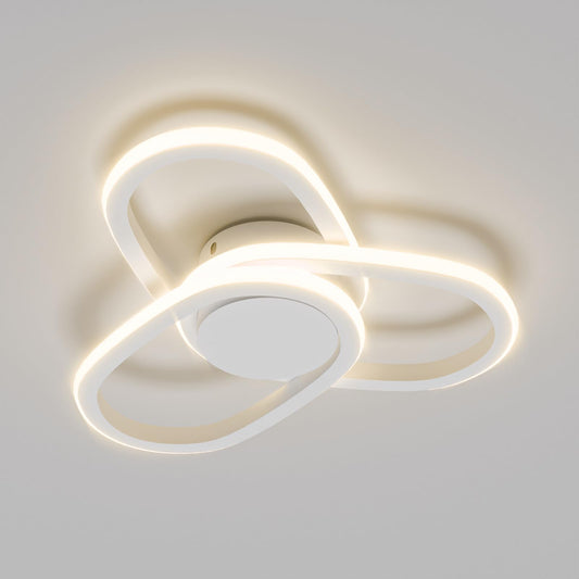 LQWELL Moderne LED Deckenleuchte, 40cm Kleeblatt Design Deckenlampe, 48W aus Metall und Acryl, IP44 Wasserfest für Schlafzimmer, Wohnzimmer, Badezimmer, Küche, Keller und Büro, erhältlich in 3000K, 4000K und 6500K
